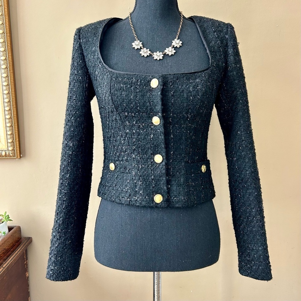 Revolve Assignment Bianca Jacket in Black Tweed R… - image 4